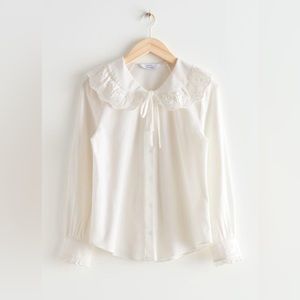 & other stories blouse scalloped collar